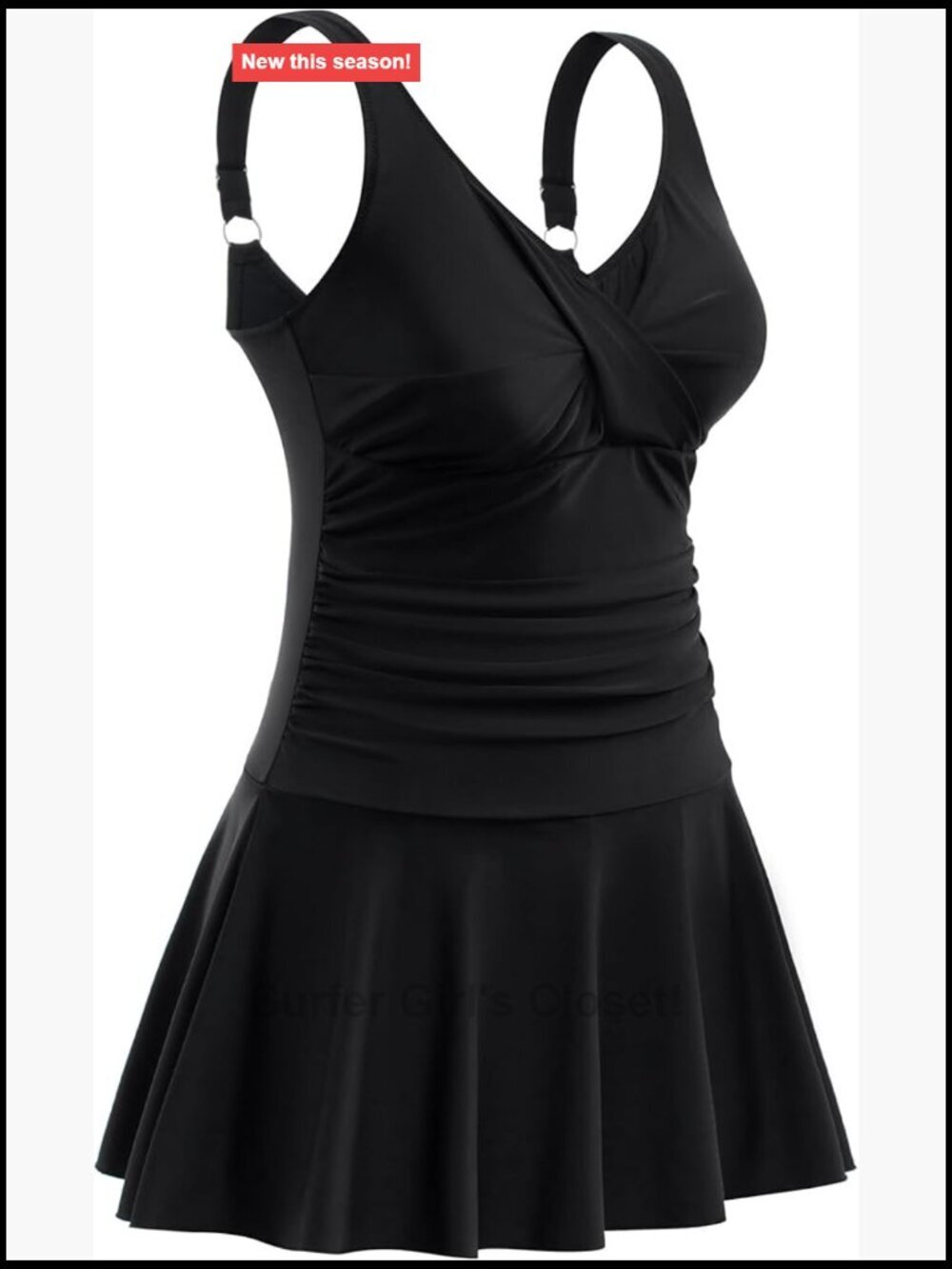 Women's Plus Size Swim Dress One Piece Tummy Control Flowy Skirt Bathing Suit